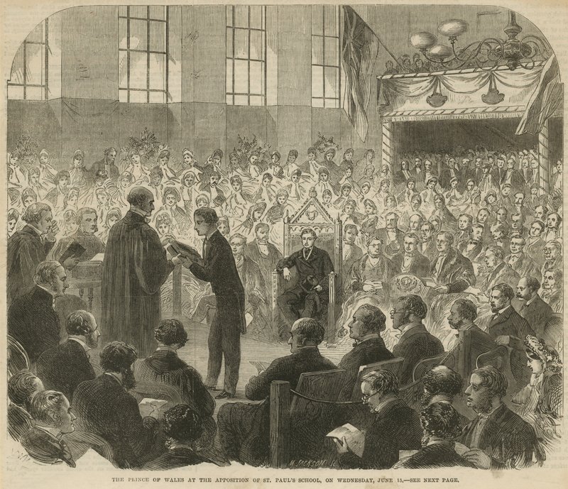 El Príncipe de Gales en la oposición de la Escuela de San Pablo de English School