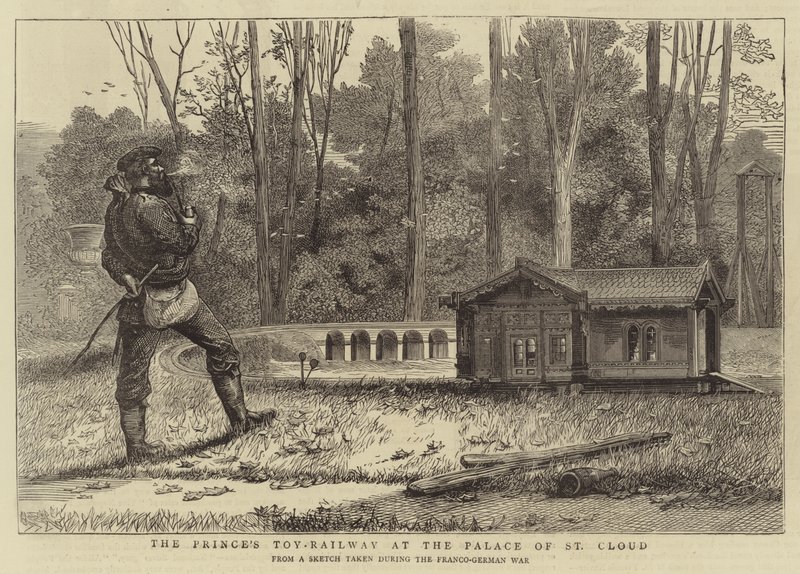 El ferrocarril de juguete del príncipe en el Palacio de St Cloud de English School