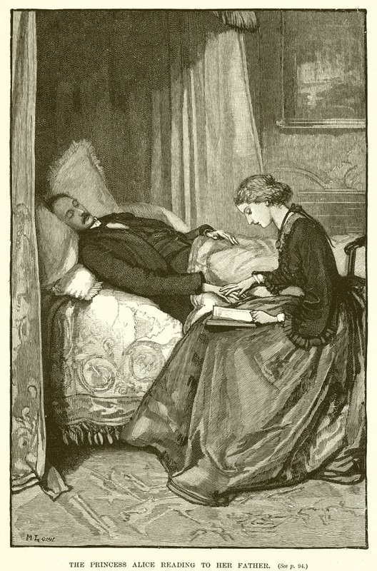 La Princesa Alicia leyendo a su padre de English School