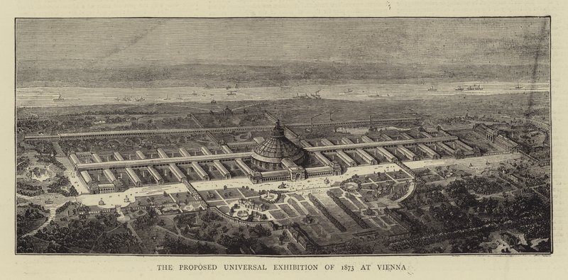 La propuesta Exposición Universal de 1873 en Viena (grabado) de English School