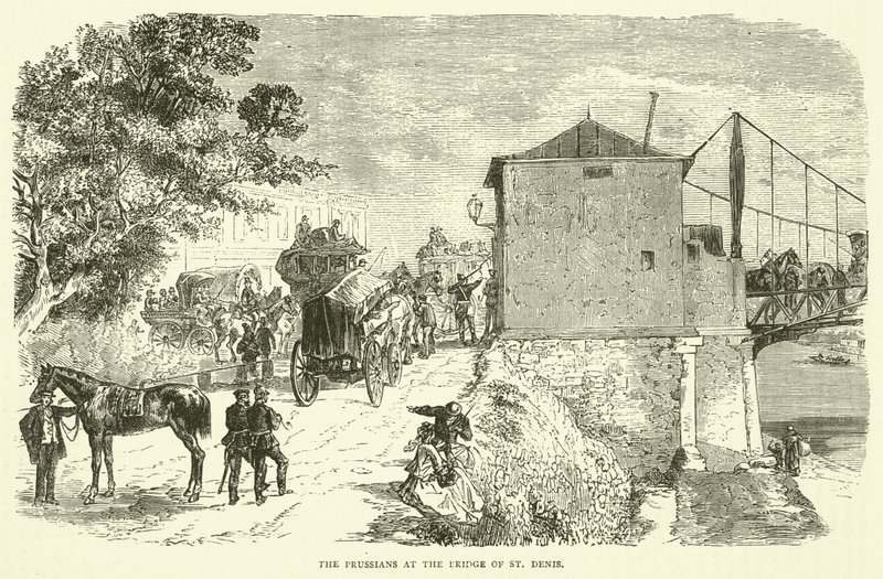 Los prusianos en el puente de St Denis, enero 1871 de English School