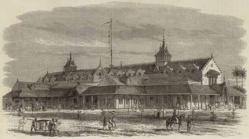 El edificio de la exposición de Punjab en Lahore de English School