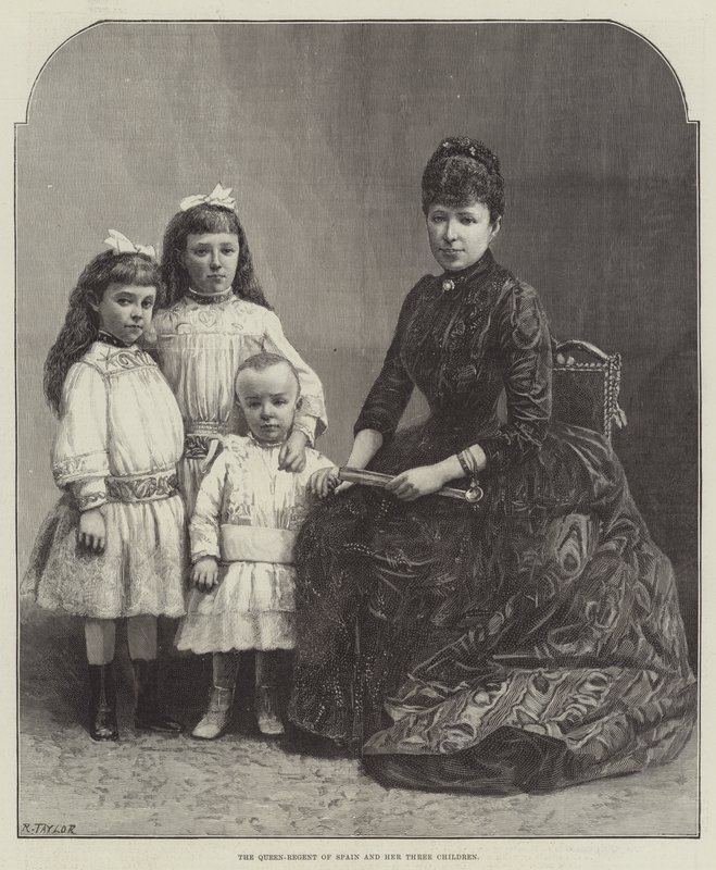 La Reina Regente de España y sus Tres Hijos de English School