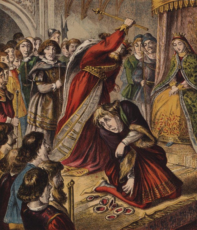 La reina de corazones, hizo algunas tartas (litografia de color) de English School