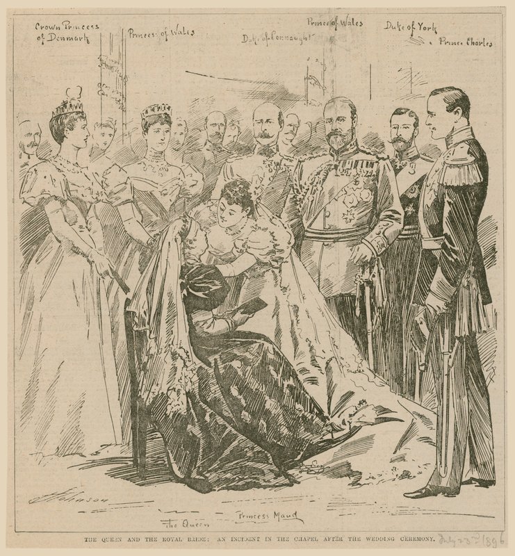 La Reina y la Novia Real, un incidente en la Capilla después de la ceremonia de la boda, 23 de julio de 1896 de English School