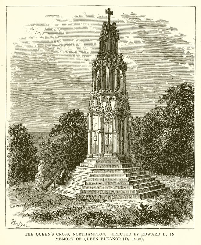 La Cruz de la Reina, Northampton. Erigida por Eduardo I en memoria de la Reina Leonor (m. 1290) de English School