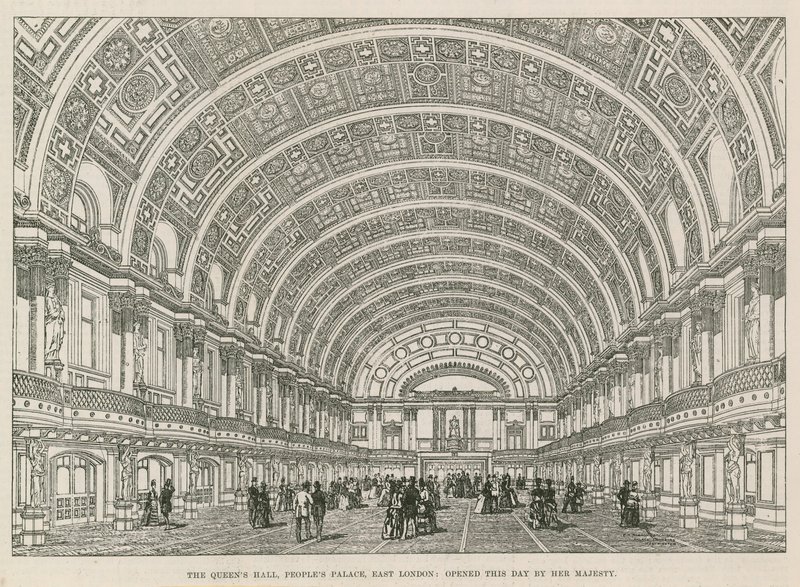 El Salón de la Reina, Palacio del Pueblo, Este de Londres, inaugurado hoy por Su Majestad de English School