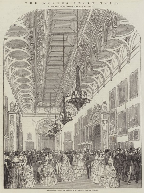 El Baile de Estado de la Reina, la Galería de Imágenes en el Palacio de Buckingham, la Llegada de los Invitados de English School