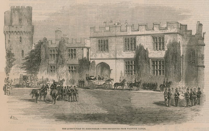 La visita de la Reina a Birmingham - la partida del Castillo de Warwick de English School