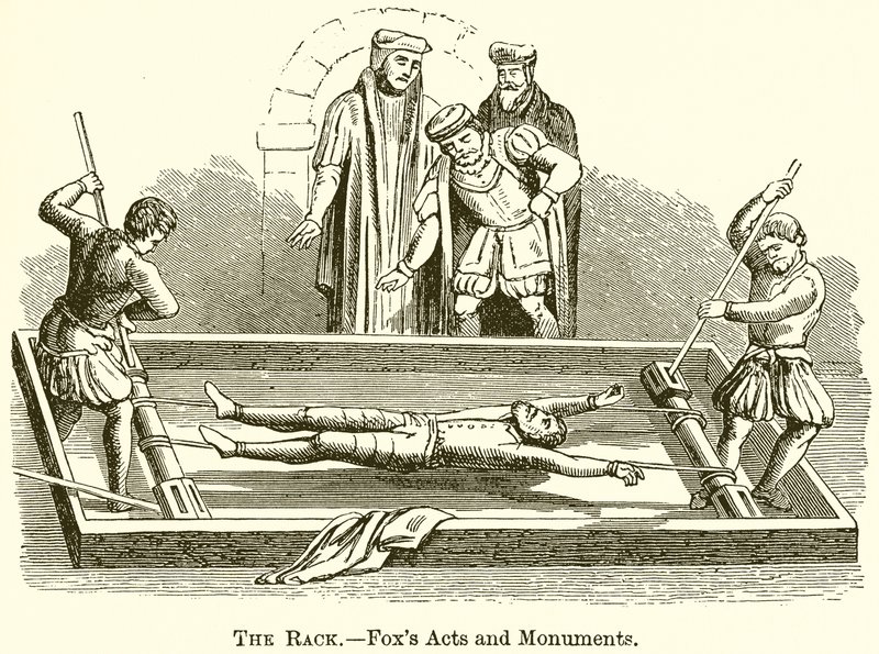El potro de tortura.--Actos y Monumentos de Fox de English School