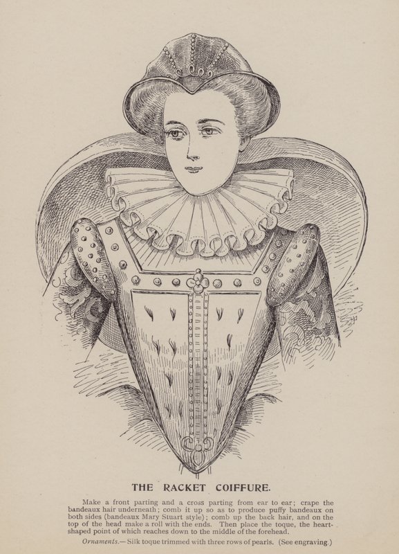 La raqueta Coiffure (grabado) de English School