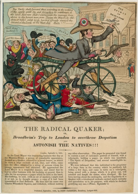 El Cuáquero Radical, o, el Viaje de Broadbrim a Londres para derrocar el despotismo y asombrar a los nativos!!! de English School