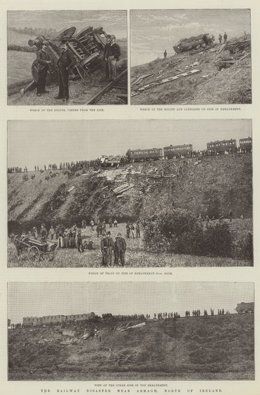 El desastre ferroviario cerca de Armagh, al norte de Irlanda de English School