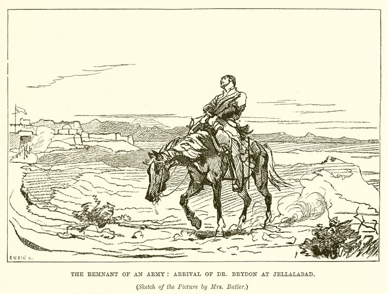 El remanente de un ejército: llegada del Dr. Brydon a Jellalabad de English School