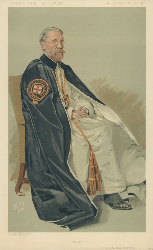 El Reverendo Edward Stuart Talbot, Winton, 11 de octubre de 1911, caricatura de Vanity Fair de English School