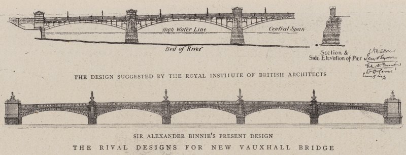 Los diseños rivales para el nuevo puente de Vauxhall de English School
