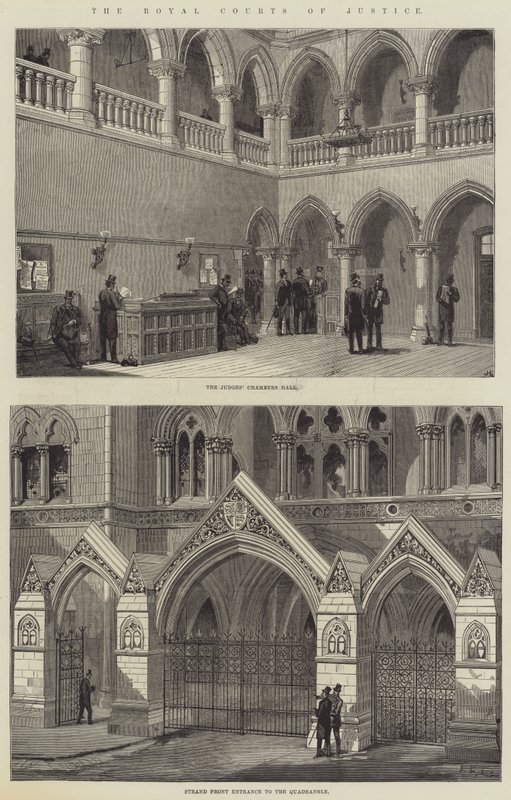 Los Tribunales Reales de Justicia (grabado) de English School