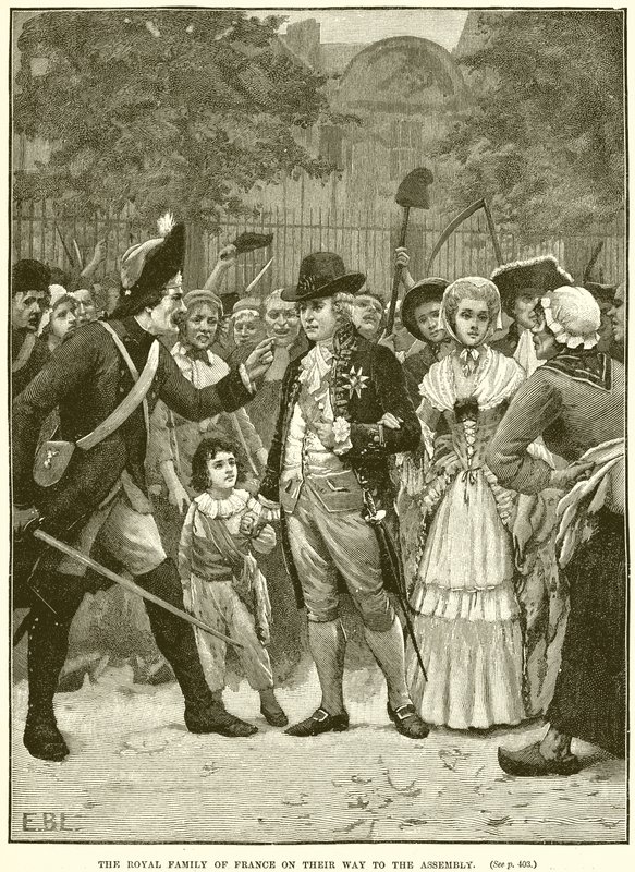 La familia real de Francia en su camino a la Asamblea de English School