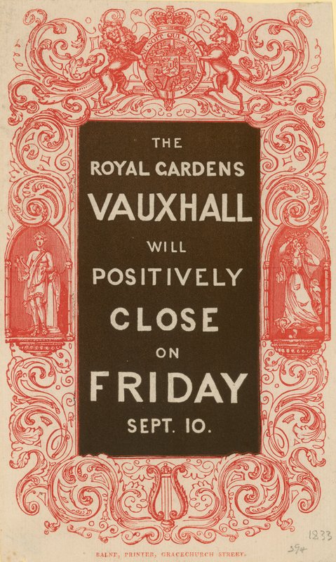 Los Jardines Reales de Vauxhall cerrarán positivamente de English School