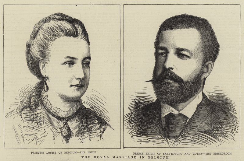 El matrimonio real en Bélgica (grabado) de English School