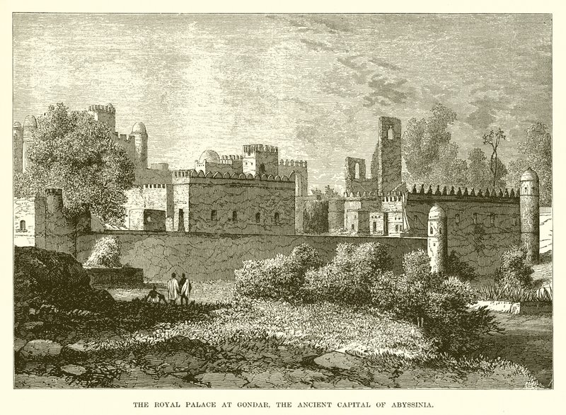 El palacio real en Gondar, la antigua capital de Abisinia de English School
