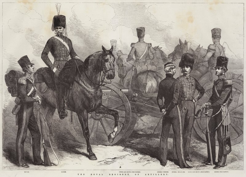 El Real Regimiento de Artillería (grabado) de English School