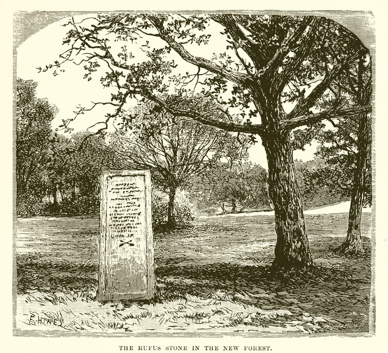 La Piedra de Rufus en el nuevo bosque de English School