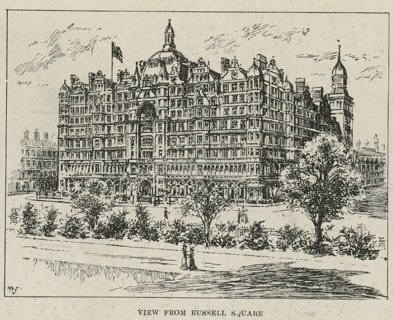 El Hotel Russell, vista desde Russell Square de English School