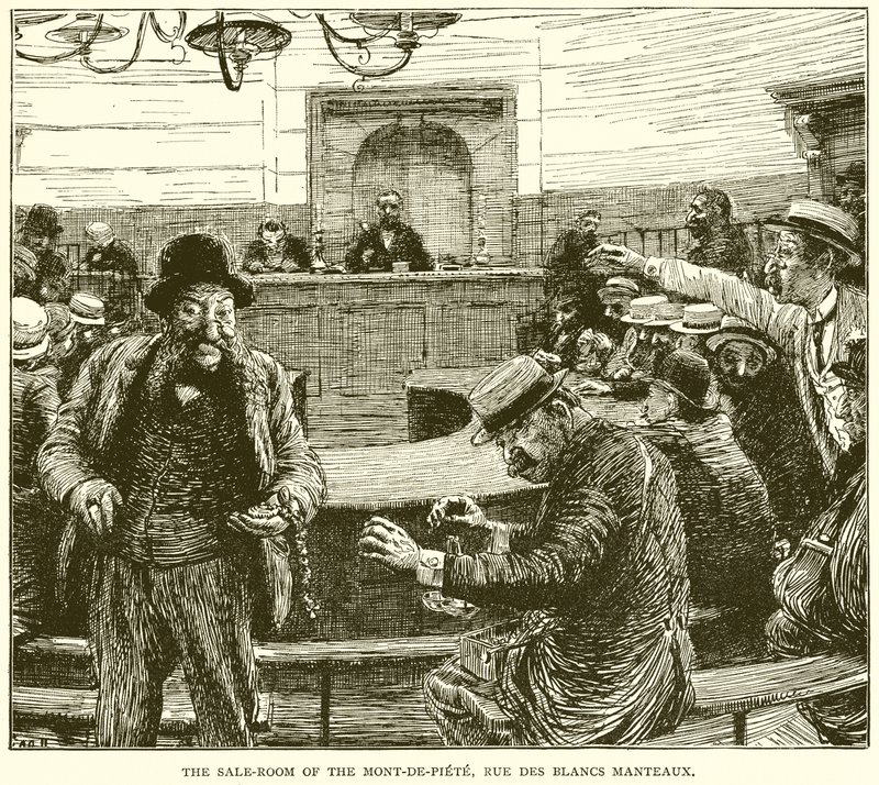 La sala de ventas del Mont-de-Piete, Rue des Blancs Manteaux de English School