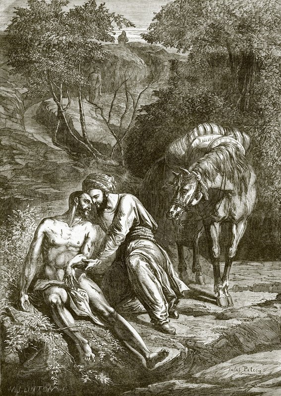 El samaritano y el hombre herido al borde del camino de English School