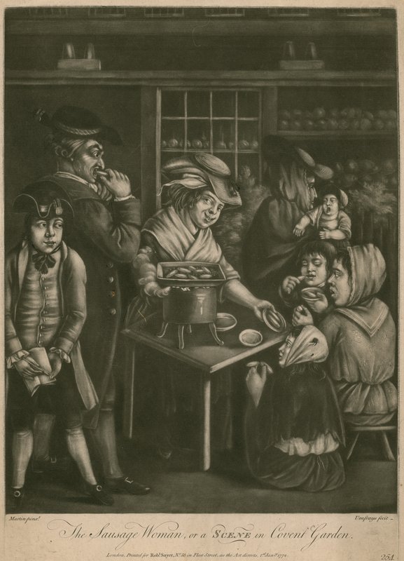 La mujer de las salchichas; o, una escena en Covent Garden de English School