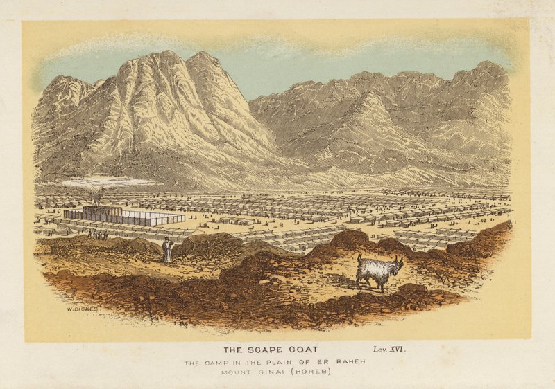 El chivo expiatorio, el campamento en la llanura de Er Raheh Monte Sinaí, Horeb de English School