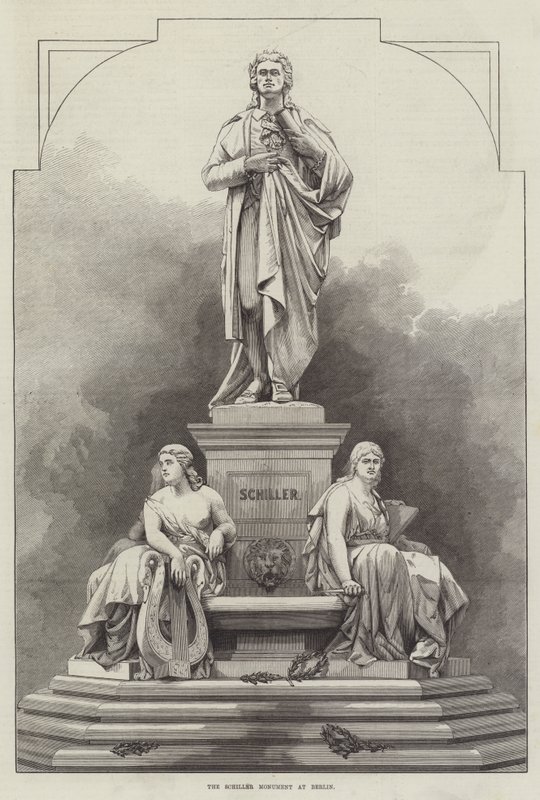 El monumento a Schiller en Berlín (grabado) de English School