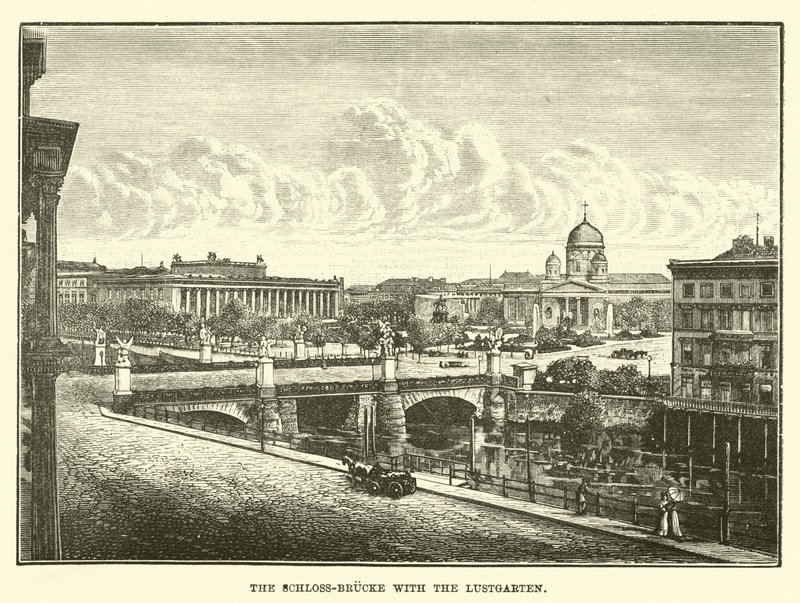 El Schloss-brucke con el Lustgarten de English School