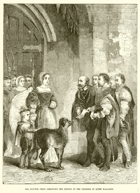 Los pares escoceses exigiendo la custodia de los hijos de la reina Margarita de English School