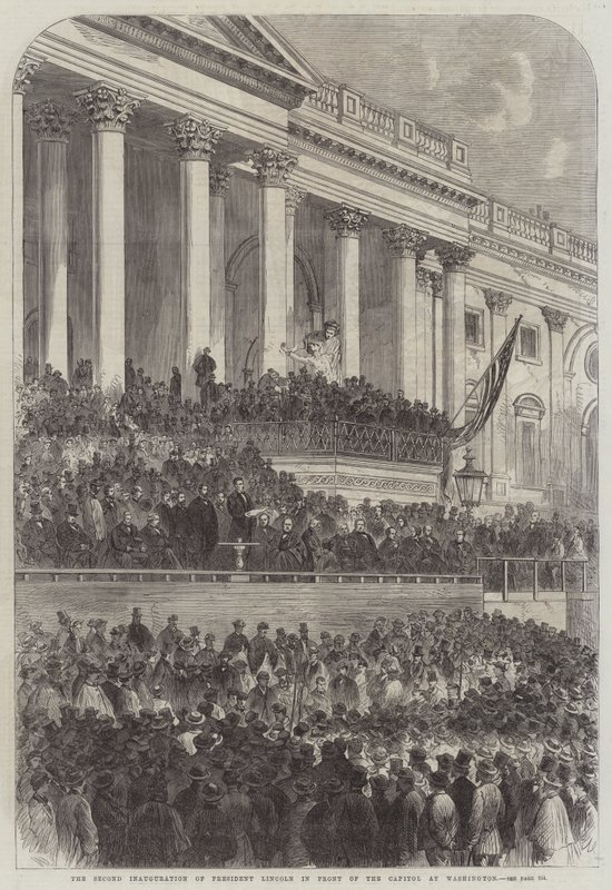 La segunda inauguración del Presidente Lincoln frente al Capitolio en Washington de English School