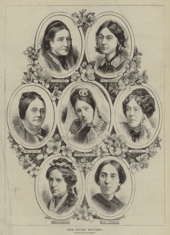 Las Siete Hermanas (grabado) de English School