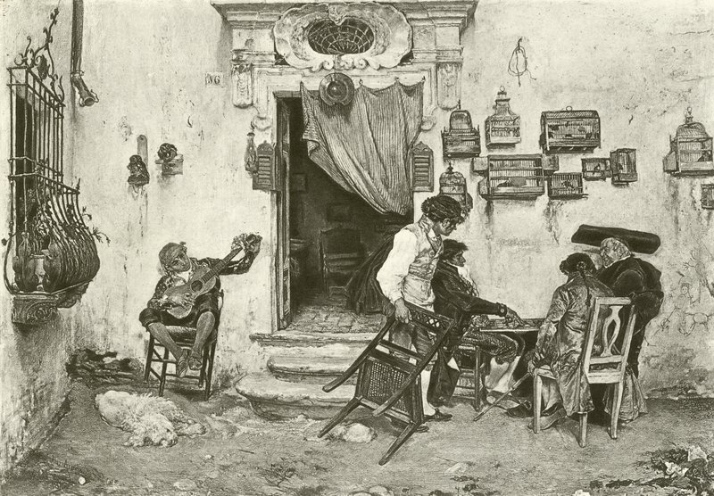La tienda de Figaro (grabado) de English School