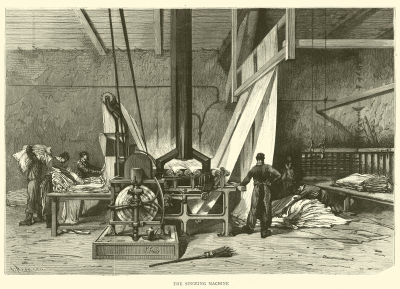 La máquina de chamuscar (grabado) de English School