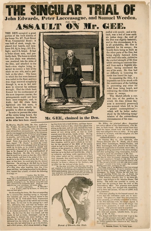 El Singular Juicio por el Asalto a Mr. Gee, 1834 de English School