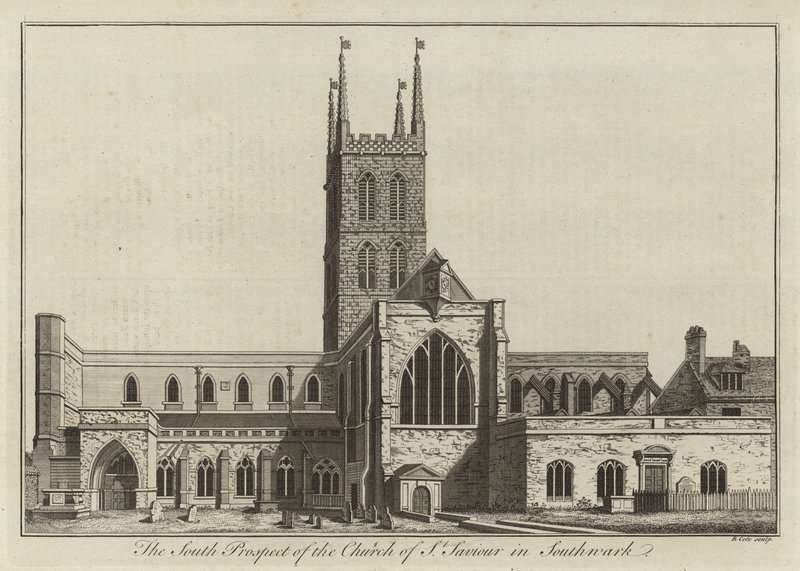 Vista sur de la Iglesia de St Saviour en Southwark de English School