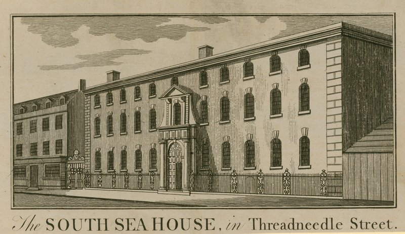 La Casa del Mar del Sur en Threadneedle Street, Londres de English School