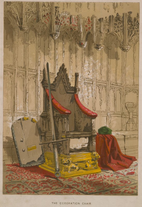 La Piedra de Scone en la Silla de Coronación de English School