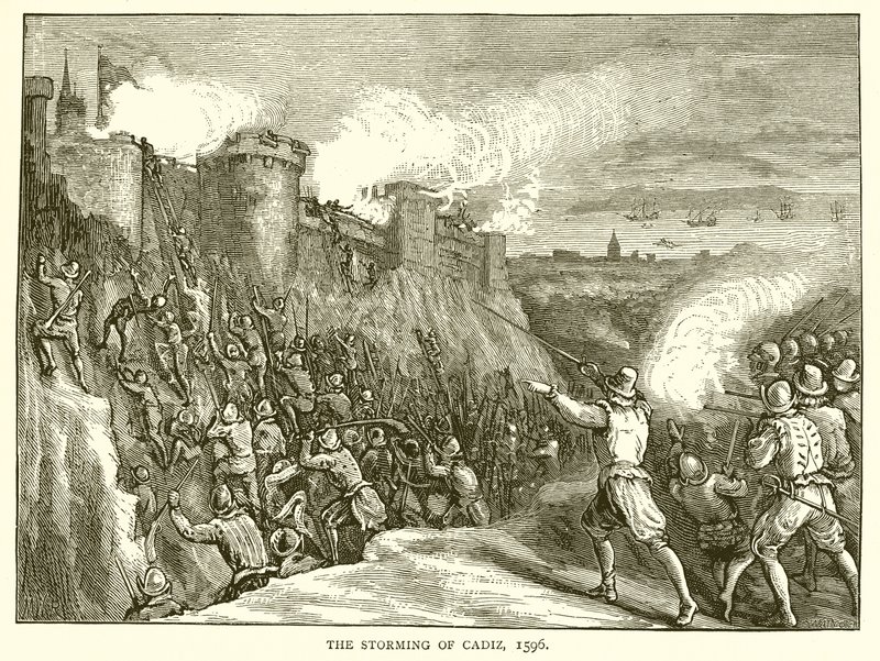 El Asalto de Cádiz, 1596 de English School