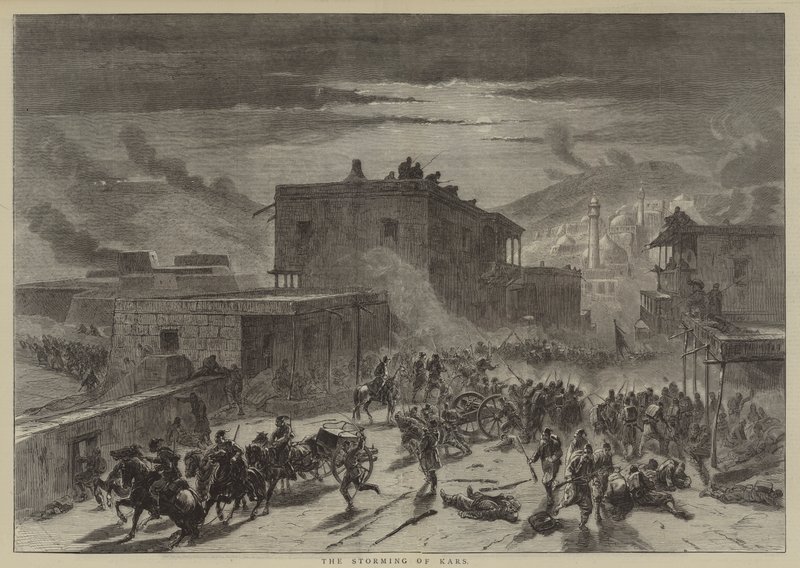 El asalto de Kars (grabado) de English School