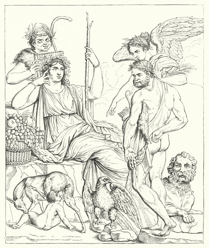 La historia de Hércules y Télefo de English School