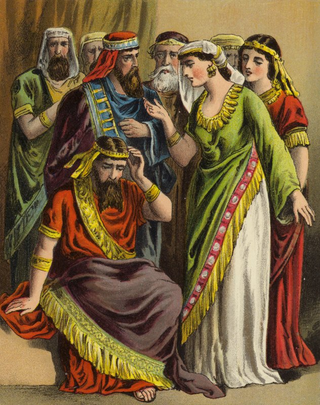 La historia de la reina Ester: Amán presenta su queja ante Zeres, su esposa, y todos sus amigos de English School