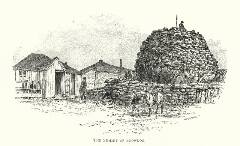 La Cumbre de Snowdon (grabado) de English School