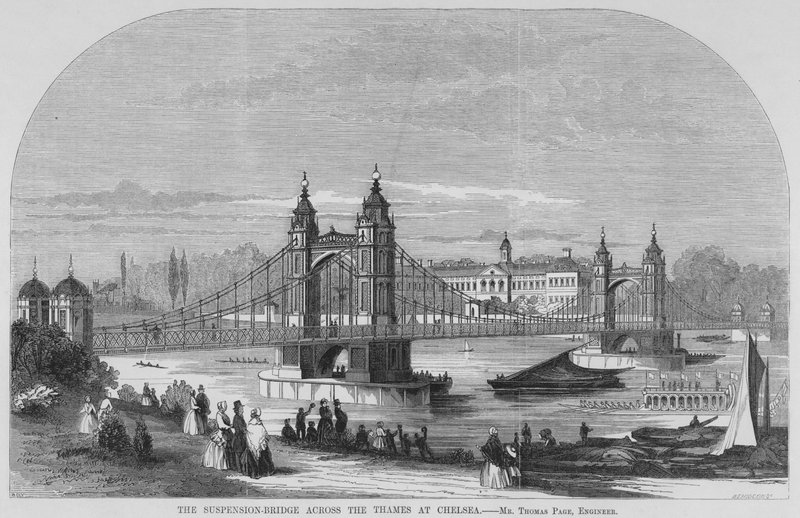 El Puente Colgante sobre el Támesis en Chelsea de English School
