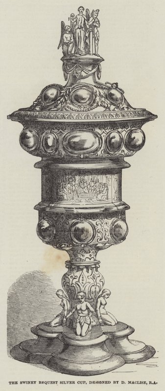 La copa de plata del legado Swiney, diseñada por D Maclise, RA de English School